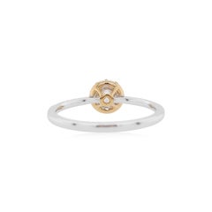 GIA Certified White Diamond Yellow Diamond 18K Gold Engagement Ring