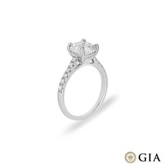 GIA Certified White Gold Asscher Cut Diamond Ring 2.40 Carat G/VS1