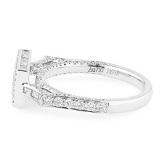 GIA Certified White Gold Baguette Cut Diamond Ring Set with Brilliant Cut