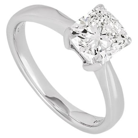 GIA Certified White Gold Cushion Cut Diamond Ring 1.66ct I/VS1 For Sale