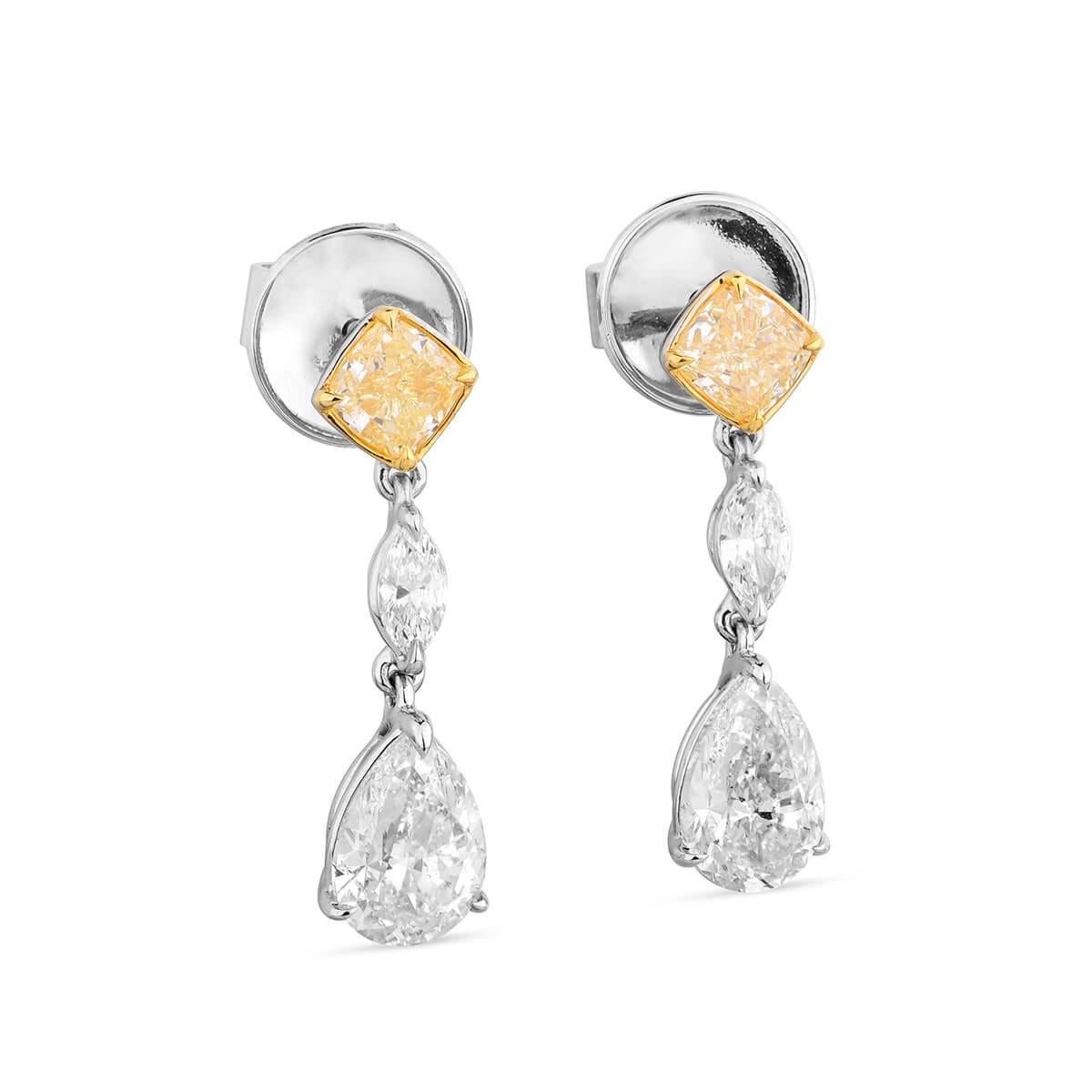 Modern GIA Certified White Gold Diamond Earrings, 3.16 Carat For Sale