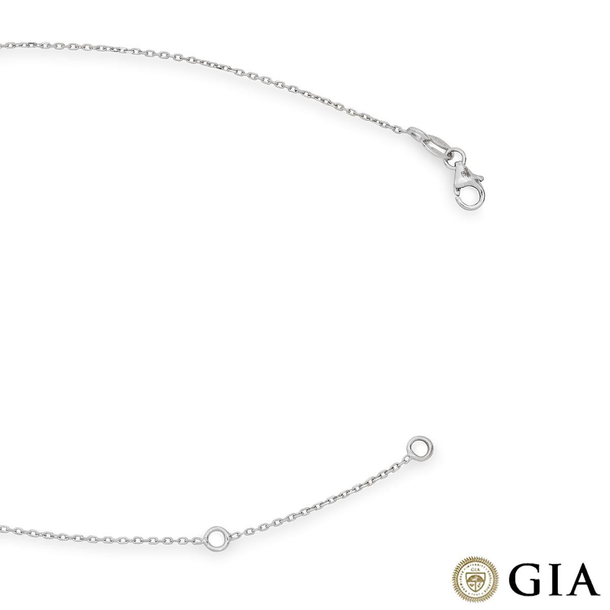 Women's GIA Certified White Gold Emerald Cut Diamond Pendant 0.51 Carat F/VS1 For Sale