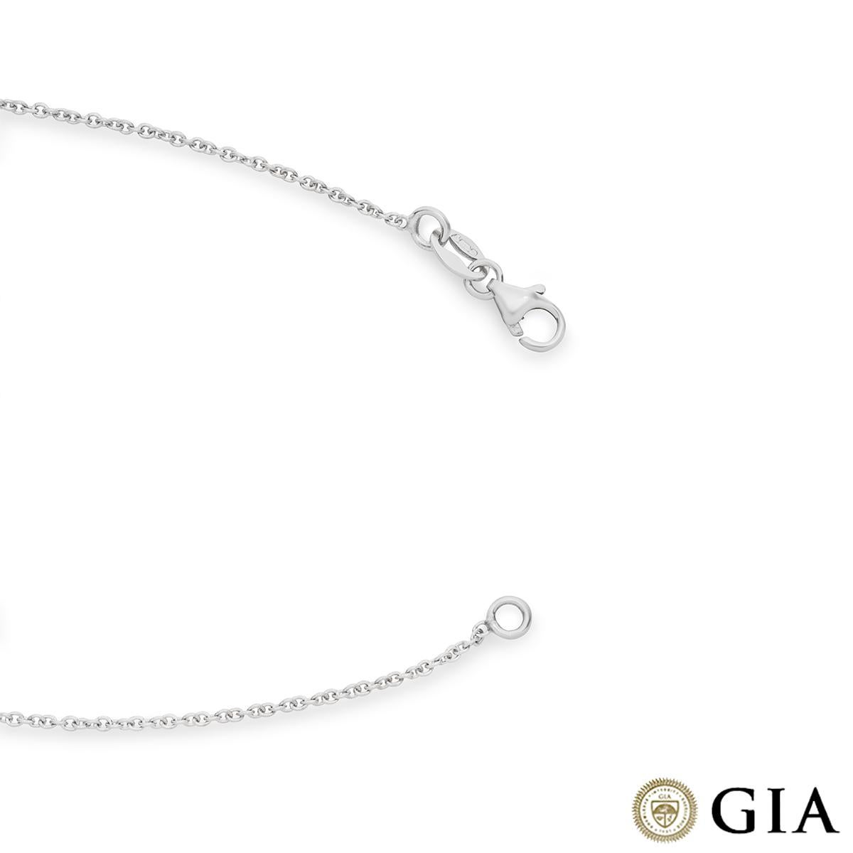 Pendentif en or blanc certifié GIA avec diamant taille émeraude 0,92 carat G/SI1 Neuf - En vente à Mayfair, London, London