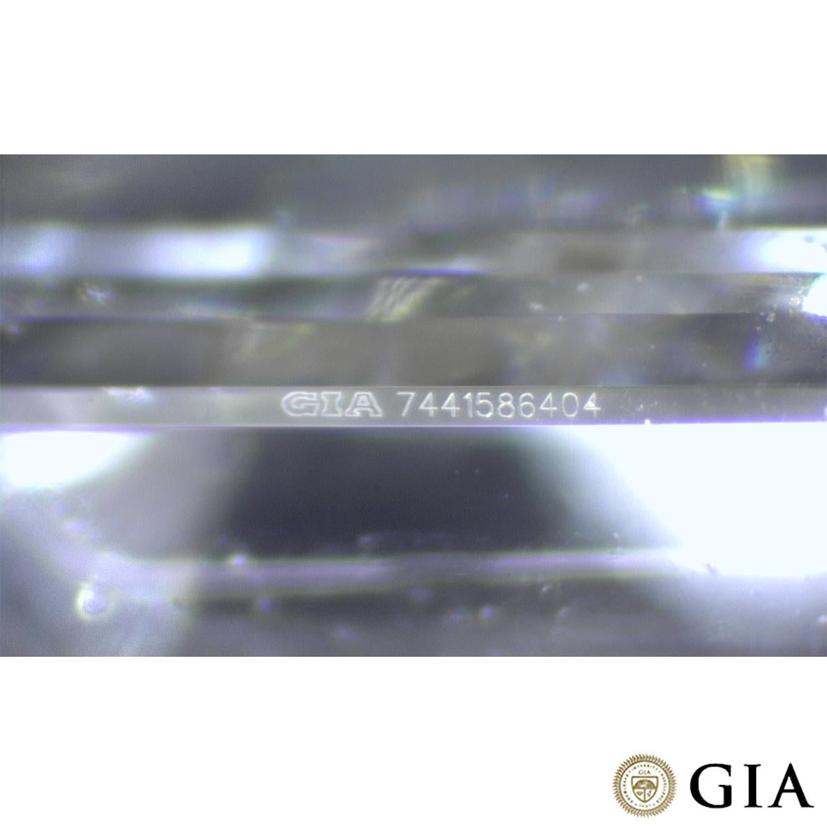 GIA Certified White Gold Emerald Cut Diamond Ring 0.43ct E/VS2 For Sale 1