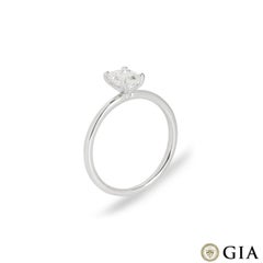 GIA Certified White Gold Emerald Cut Diamond Ring 0.81ct H/VVS2