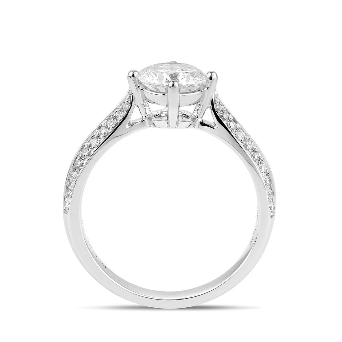 GIA Certified White Gold Engagement Ring, 1.24 Carat In Excellent Condition In Knightsbridge, GB