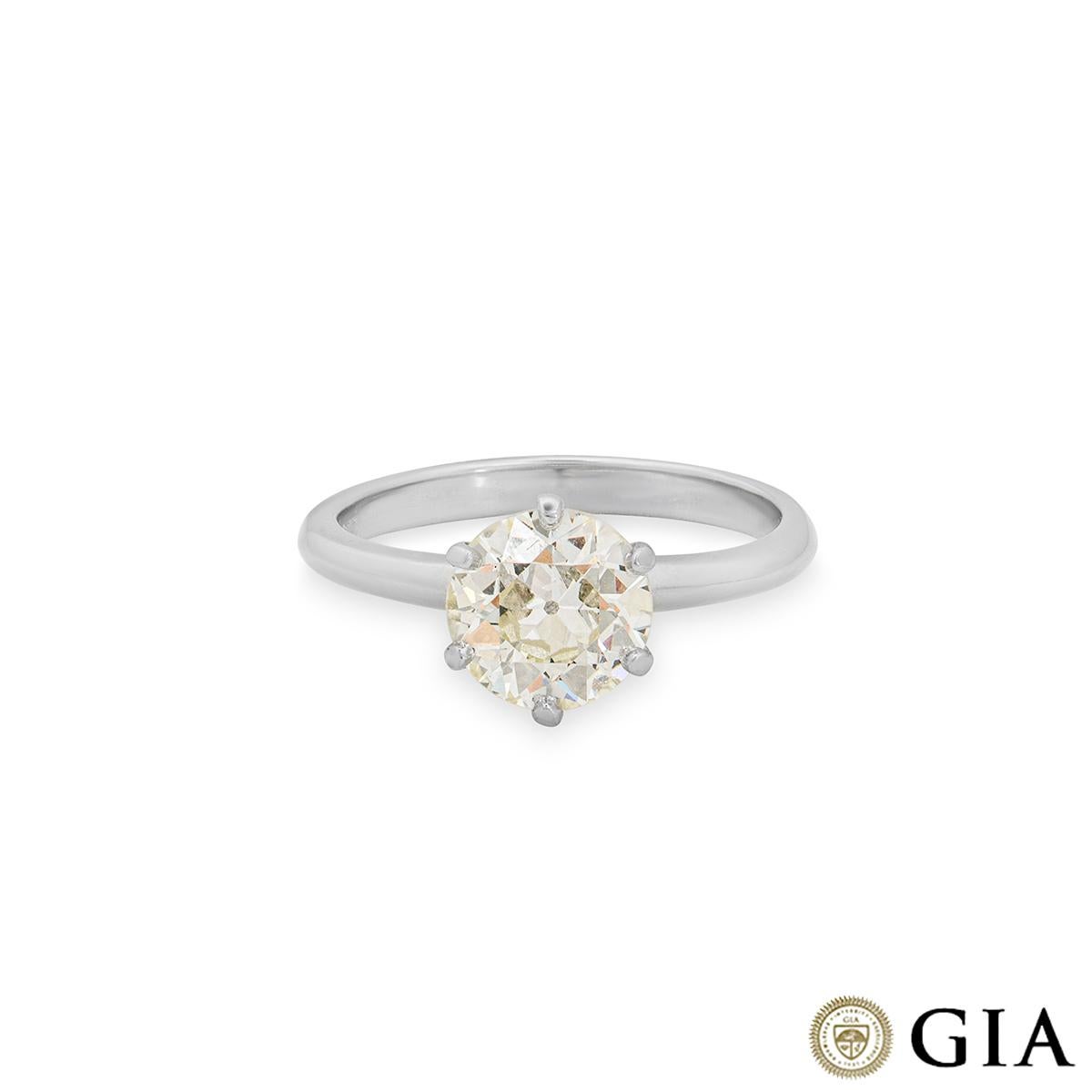 GIA Certified White Gold Old European Cut Diamond Ring 1.61ct M/VS2 In New Condition For Sale In London, GB