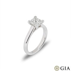GIA Certified White Gold Princess Cut Diamond Engagement Ring 1.30ct H/VS1