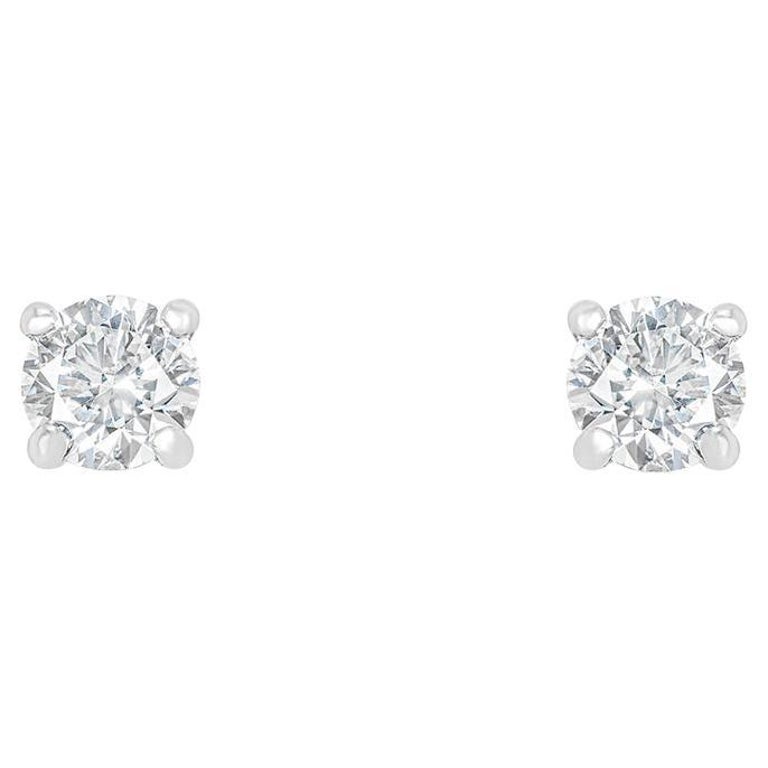 GIA Certified White Gold Round Brilliant Cut Diamond Earrings 0.80 Carat TDW For Sale at 1stDibs