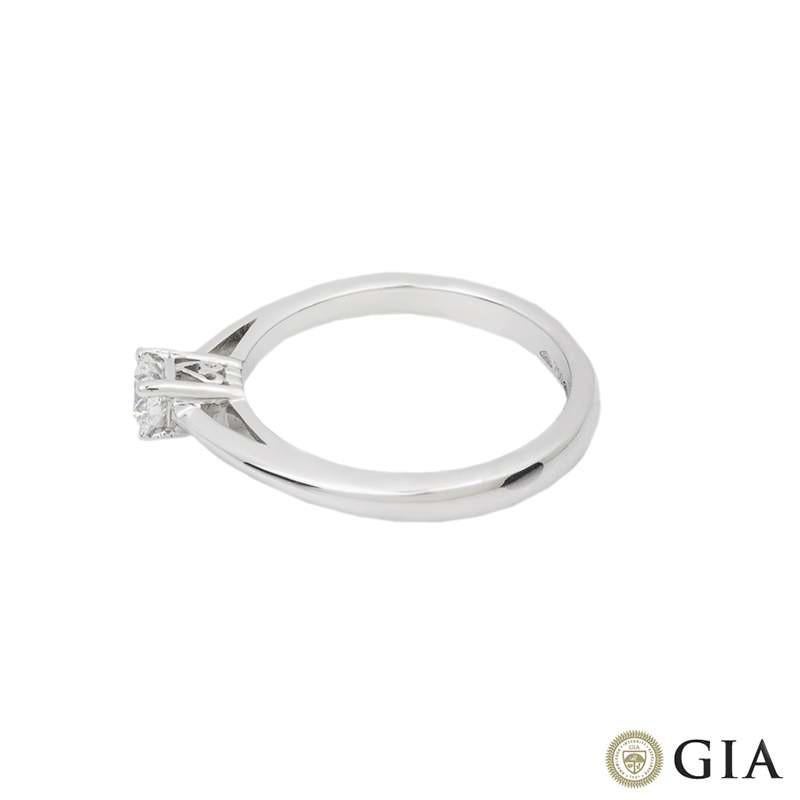 Round Cut GIA Certified White Gold Round Brilliant Cut Diamond Ring 0.30ct E/VS1 XXX For Sale