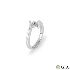 GIA Certified White Gold Round Brilliant Cut Diamond Ring 0.43ct F/VS1