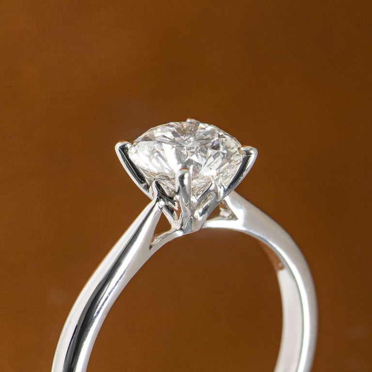 Bague De Fiançailles/anniversaire Or Blanc 18k - Diamant 1,15 Ct Certifié IGI - Taille 7
