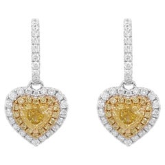 GIA Certified Yellow Diamond 18K Gold Drop Earrings