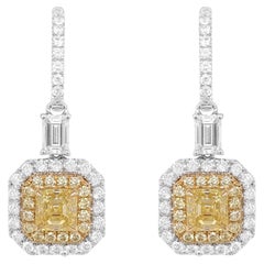 Gia Certified Yellow Diamond 18K Gold Drop Earrings