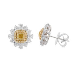 Gia Certified Yellow Diamond 18K Gold Stud Earrings