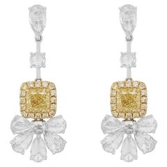 GIA Certified Yellow Diamond 18K Gold Drop Earrings