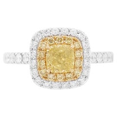 GIA Certified Yellow Diamond K18 Gold Ring