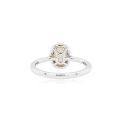 GIA Certified Yellow Diamond White Diamond 18K Gold Bridal Ring