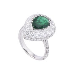 Laviere GIA Certified Zambian Emerald and Diamond Cocktail Ring
