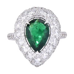 Laviere GIA Certified Zambian Emerald and Diamond Cocktail Ring