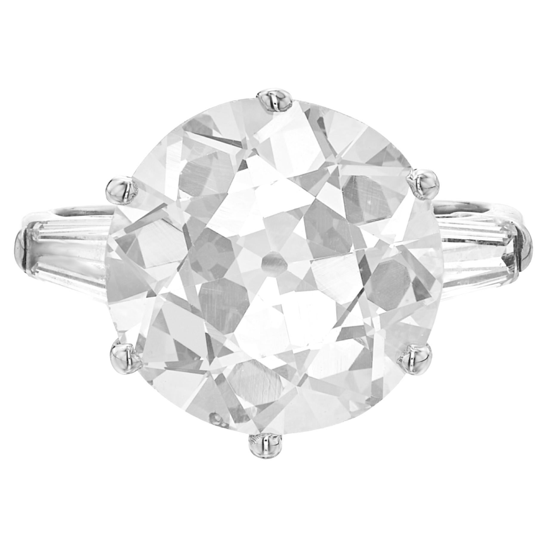 Anello con diamante vecchio europeo Brilliante certificato GIA da 4,08 carati D VS1