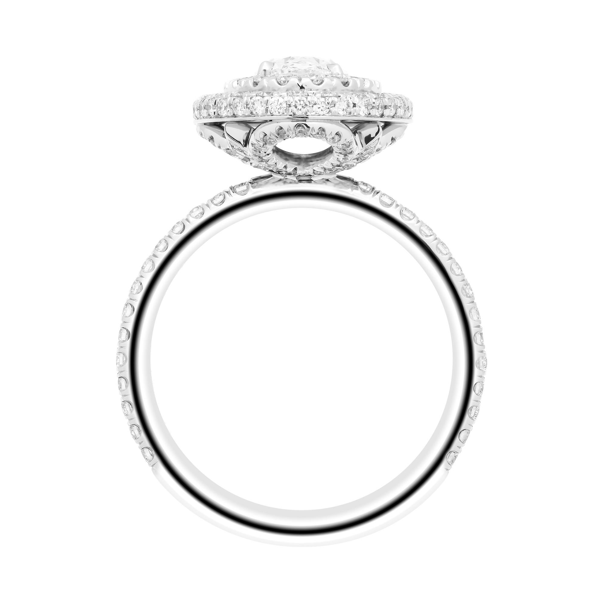 GIA-Zertifikat 1,01 Karat Ovaler F VS1 Diamant-Verlobungsring (Ovalschliff) im Angebot