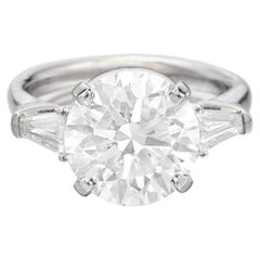 GIA Certifield 5 Carat Round Brilliant Cut Diamond Ring Flawless