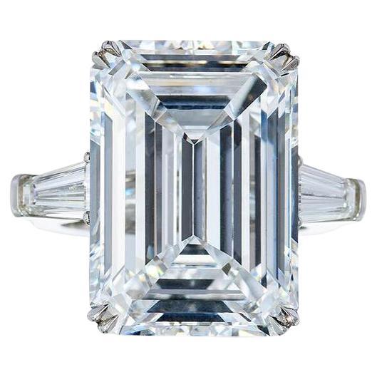 7 Carat Emerald Cut Diamond Engagement Ring GIA Certified H VVS1 For