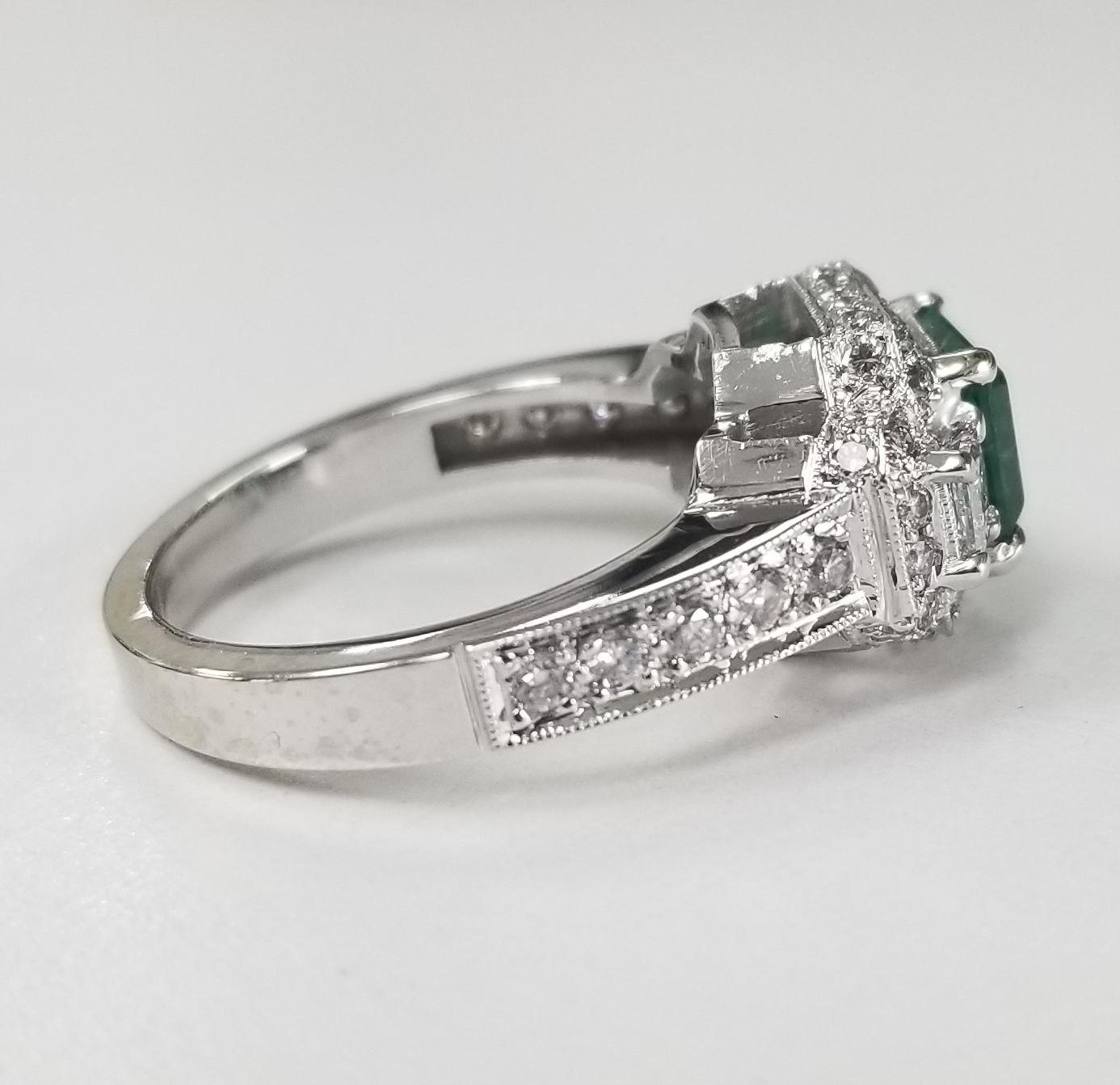 square emerald and diamond ring