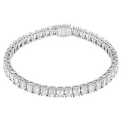 GIA Certifies 18.60 Carat Emerald-Cut Diamond Platinum Line Tennis Bracelet