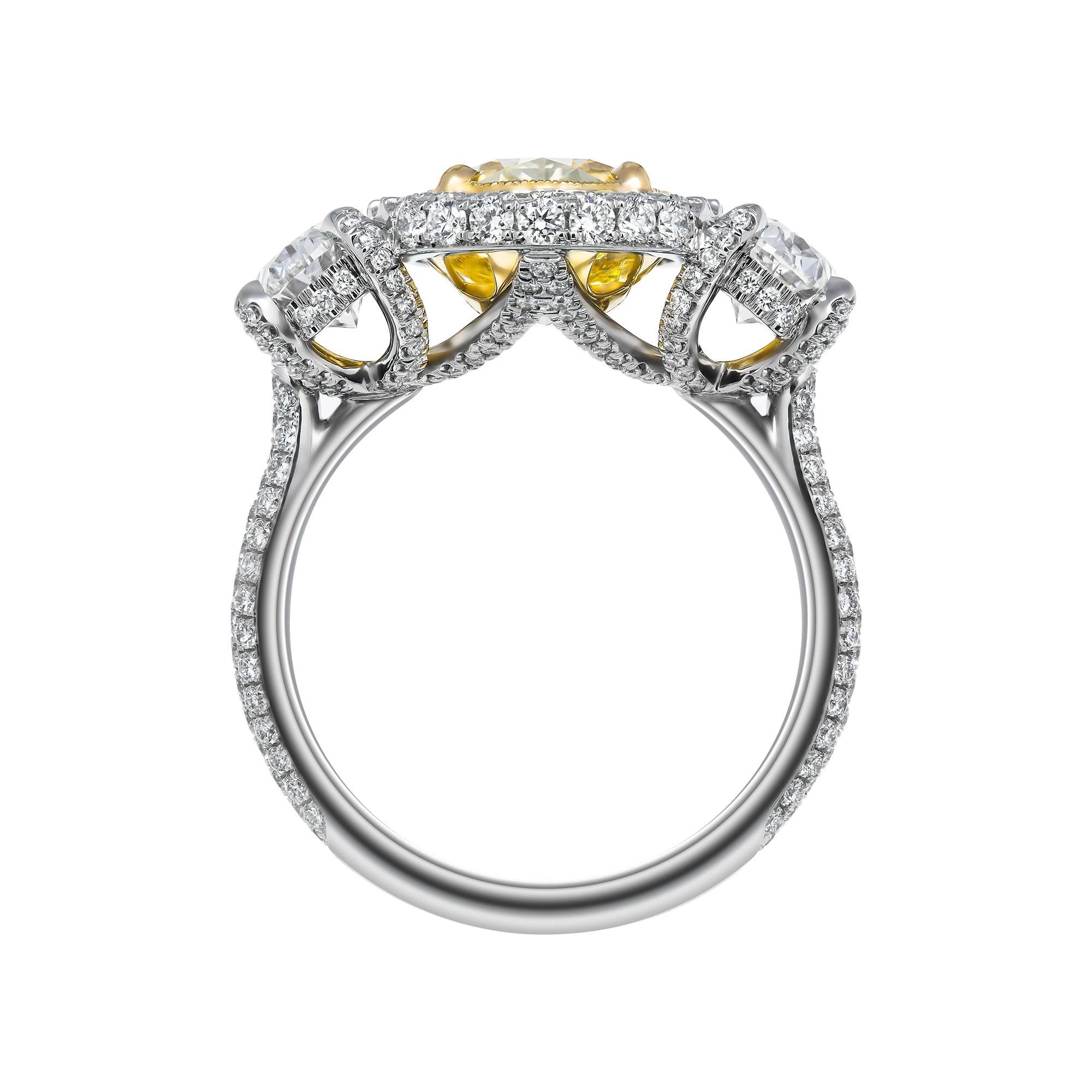 fancy light yellow diamond ring