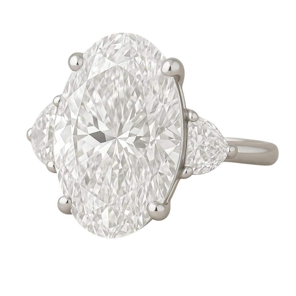 Contemporary GIA Certifified 5.00 Carat Oval Cut Diamond Platinum Engagement Ring For Sale