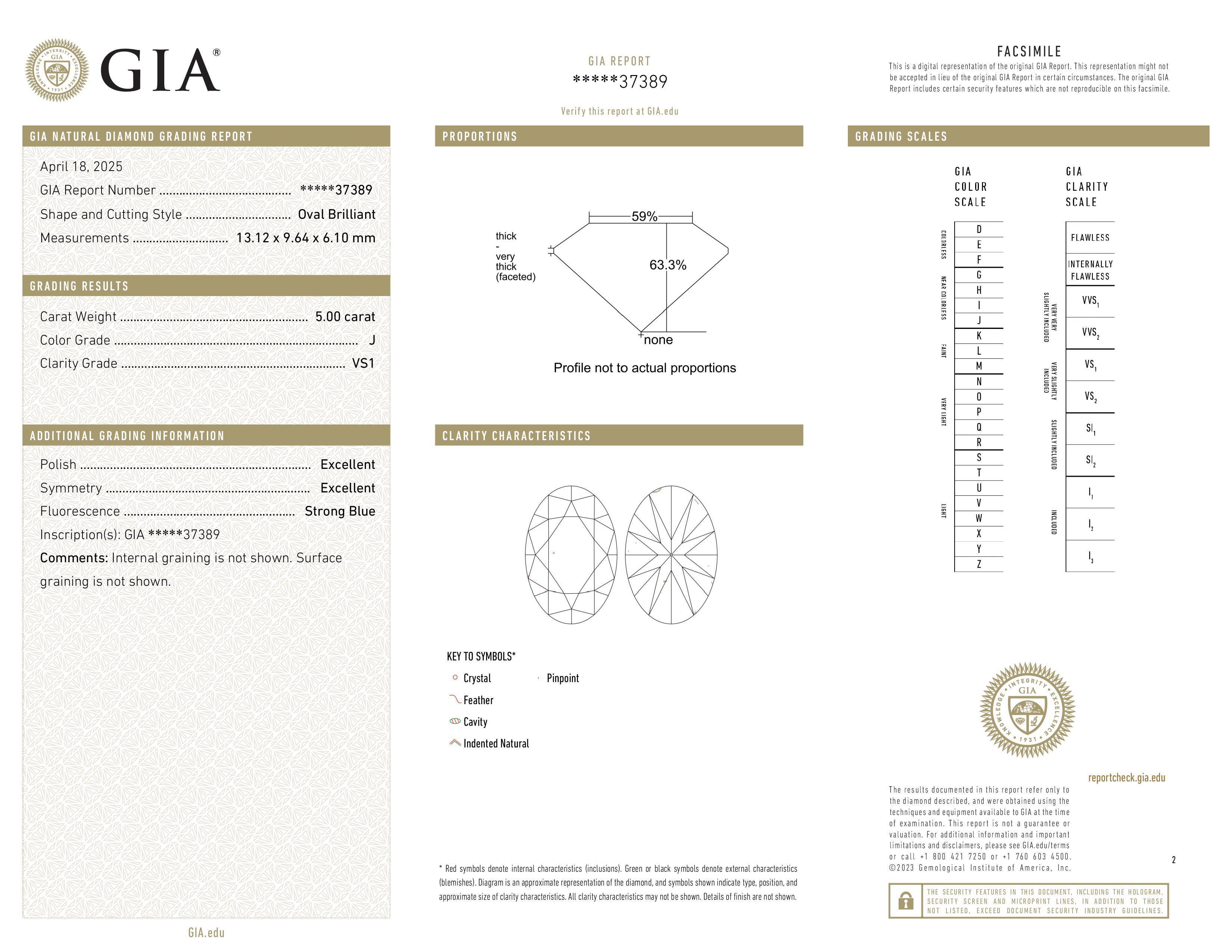 Women's or Men's GIA Certifified 5.00 Carat Oval Cut Diamond Platinum Engagement Ring For Sale