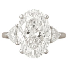 GIA Certifified 5 Carat Oval Cut Diamond Platinum Engagement Ring