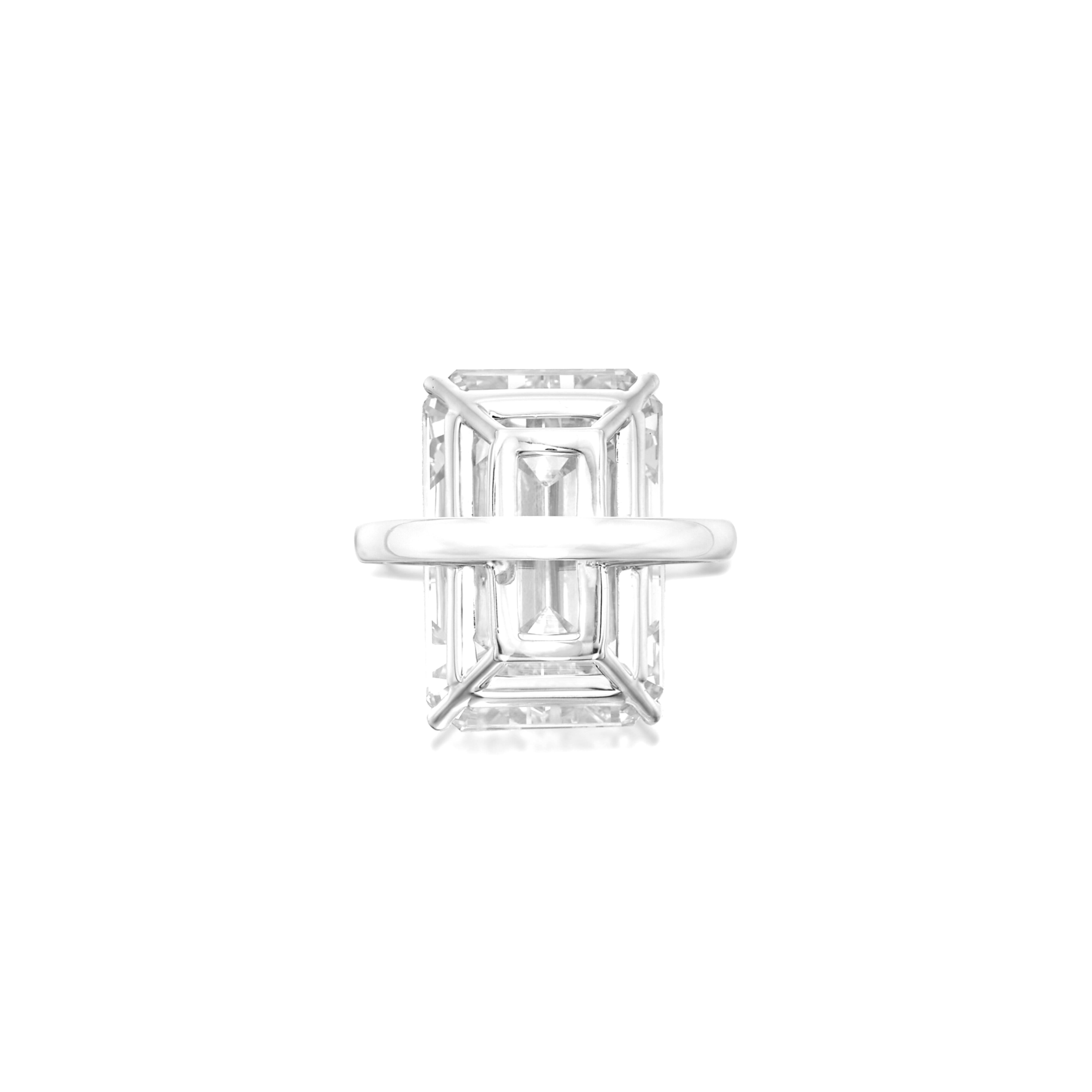 Anillo de platino con diamante talla esmeralda de 11,26 quilates certificado por el GIA Contemporáneo en venta
