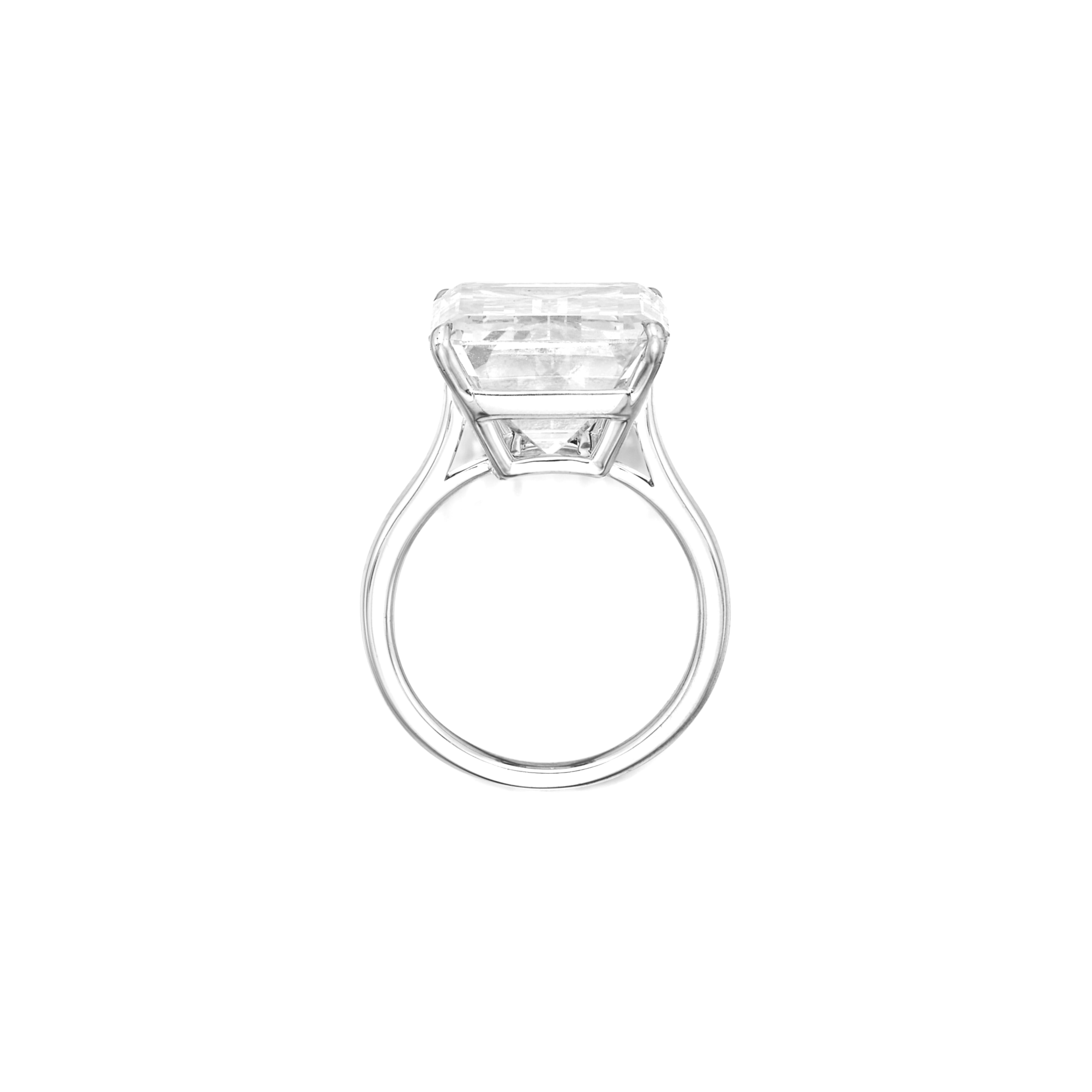 Anillo de platino con diamante talla esmeralda de 11,26 quilates certificado por el GIA Corte esmeralda en venta