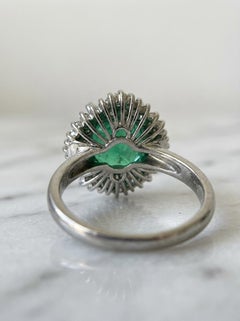 GIA Cetified 4.80 Carat Emerald Ballerina Diamond Ring