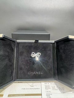 GIA Chanel Ruban Diamond Bow Ring 1.0ct Diamond 18K White Gold Size 49
