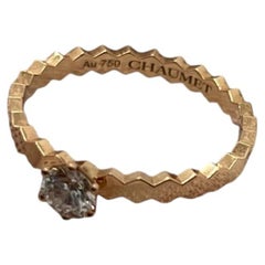 GIA Chaumet Be My Love Series Rose Gold Honeycomb 0.32ct Diamond Ring Size 55