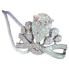 GIA Chaumet Joséphine Aigrette Impériale 2.01ct Pear-Shaped Diamond Ring Size 50