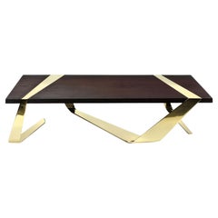 Tavolino Gia Cinto Gold in Wood e acciaio inossidabile di Barberini & Gunnell