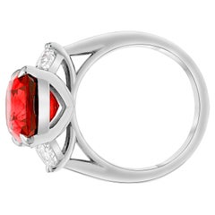 GIA Sammler-Grad 4,11 Karat Mosambik Rubin & Diamant Platin Ring