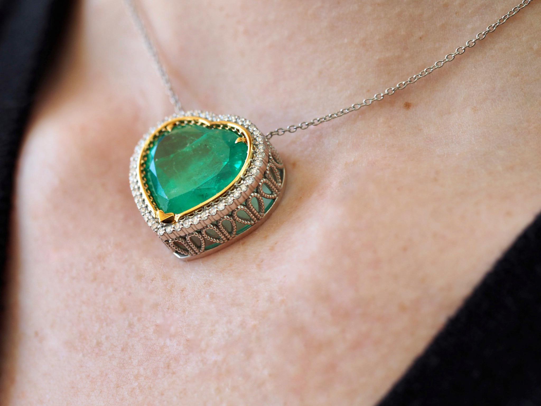green emerald heart necklace
