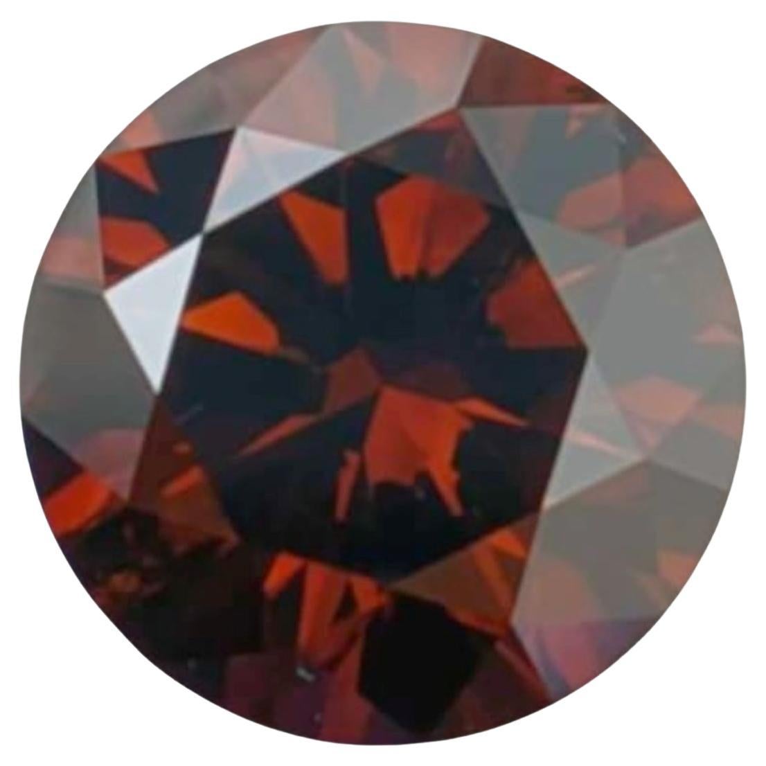 GIA Color Certified 2.08CT SI1 Round Brilliante Naturale Diamante Marrone Scuro Arancio