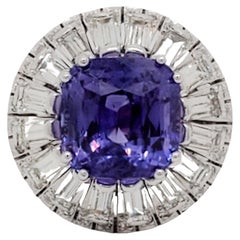 GIA Color Change Sapphire and Diamond Cocktail Ring in Platinum