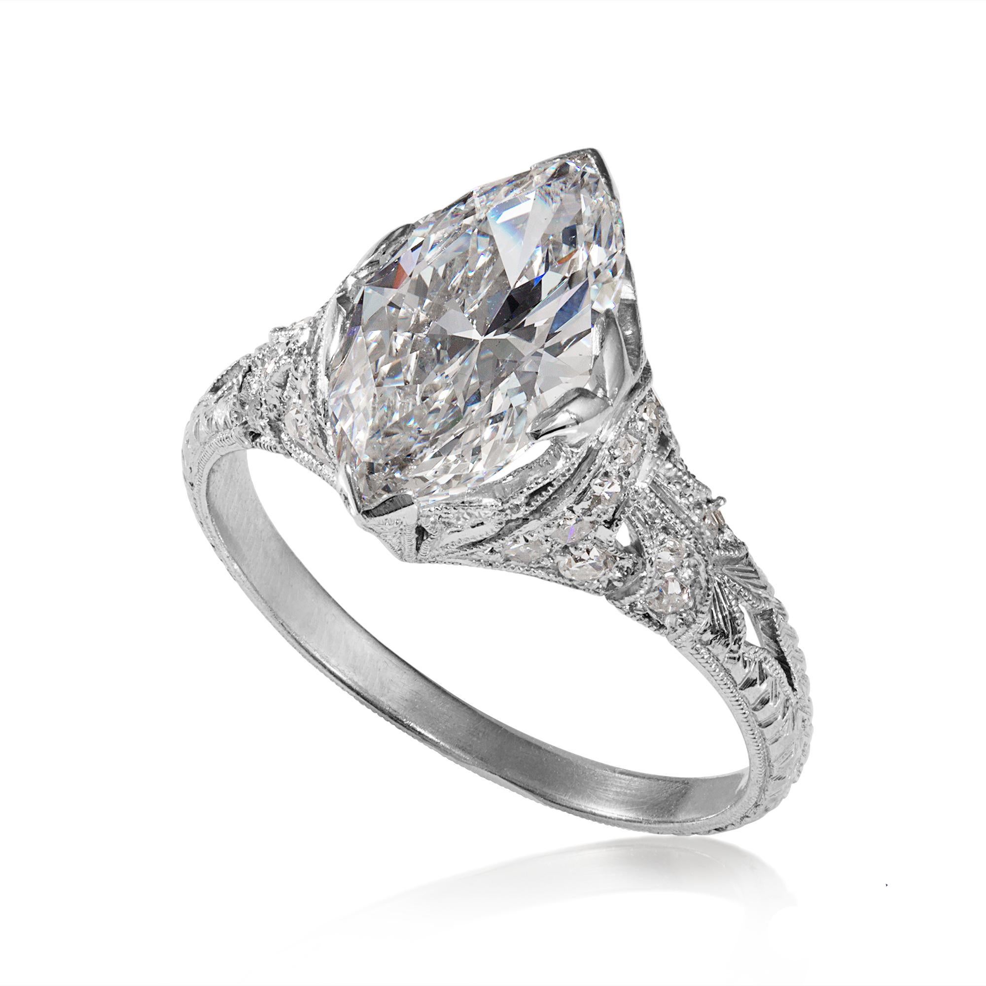 edwardian marquise diamond ring