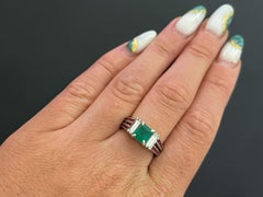 GIA Columbian Emerald Ruby & Diamond Platinum Ring