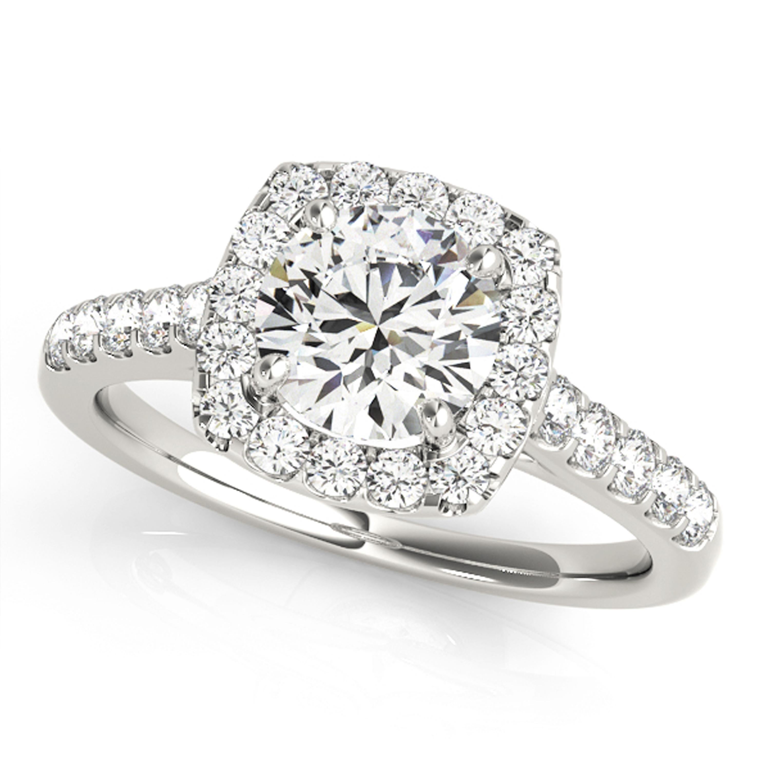 square halo wedding set