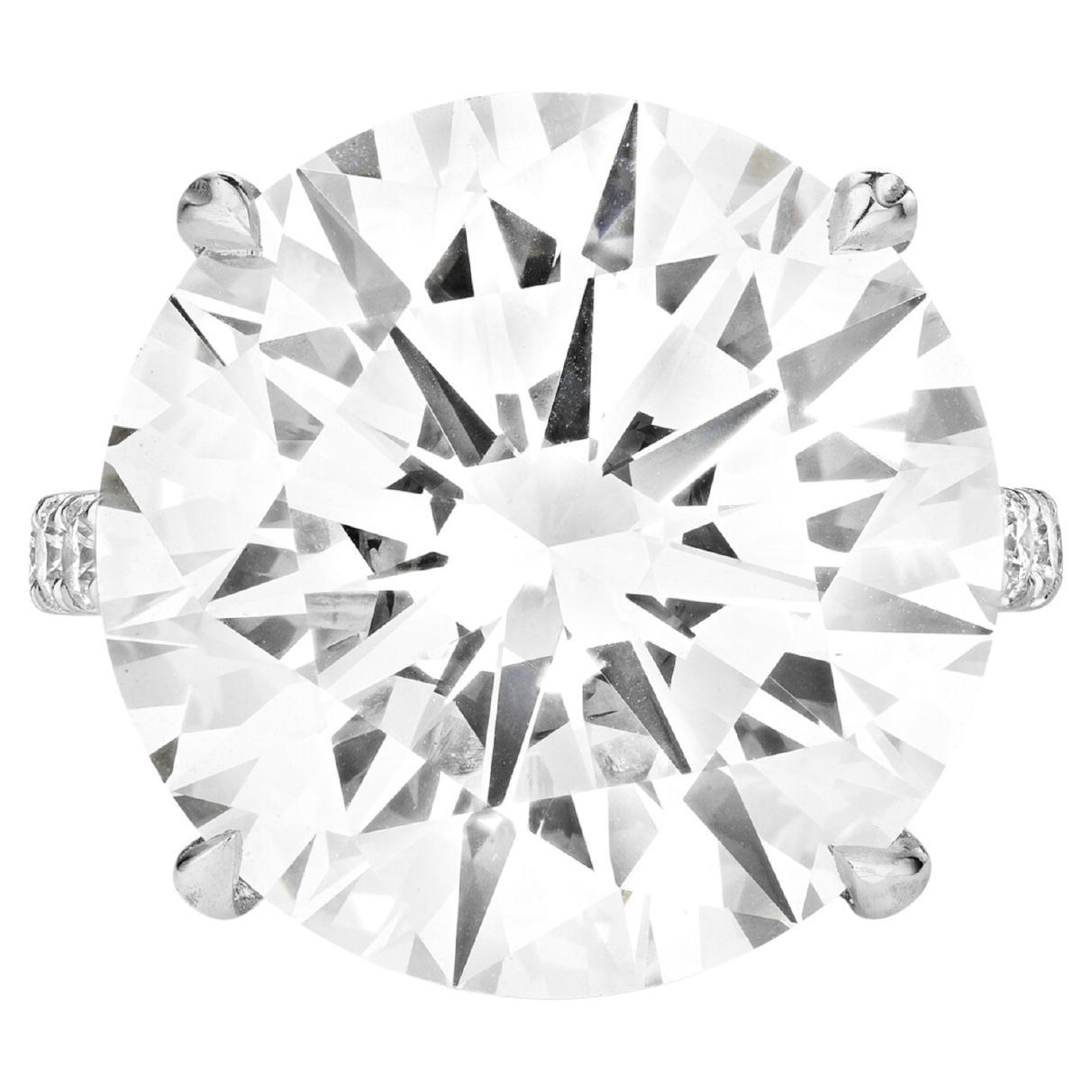 GIA Ct. 10ct Total Weight Round Brilliant Cut Diamond Engagement Ring