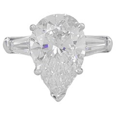 Bague en diamant poire GIA Ct. 4,24 ct de poids total